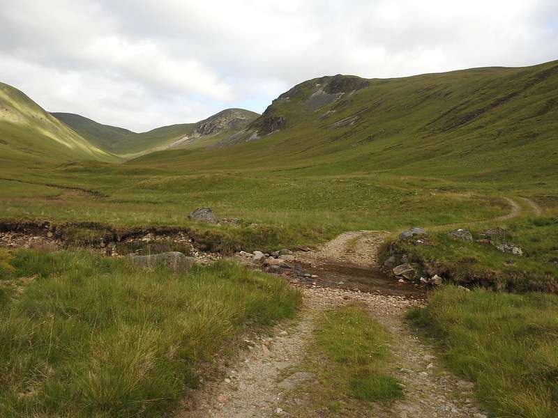 Between the two peaks on right is a good spot to cycle to. After that point its steeper and the track isn't really there.