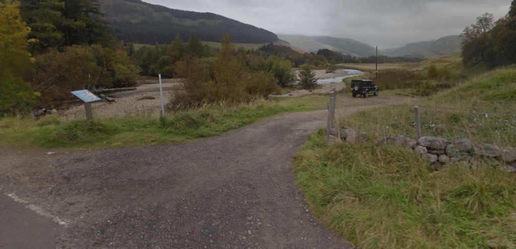 Car park at the start of the walk