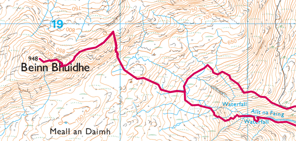Map Beinn Bhuidhe - OS