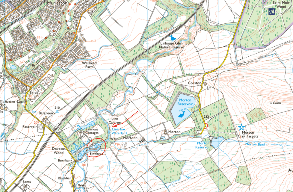 Map and location of Linn Jaw waterfall