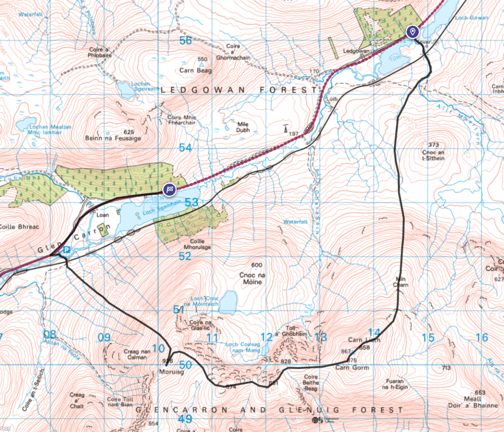 Moruisg route map