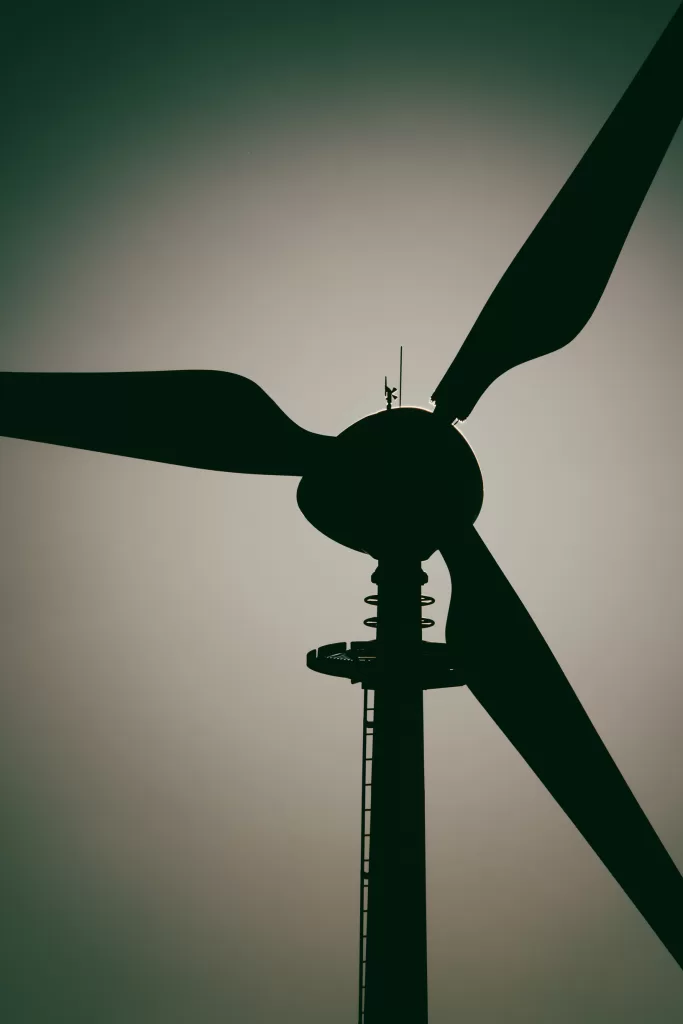 Wind Turbine and the sun directly behind it